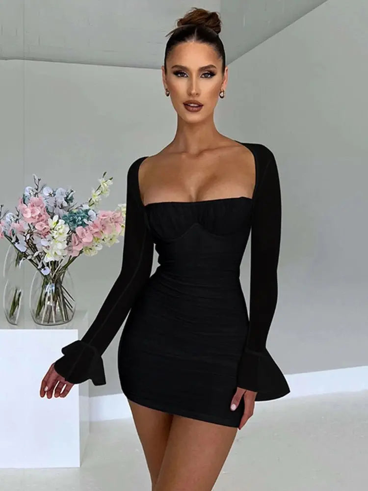 Elegant Backless Sexy Mini Dress - Wamarzon