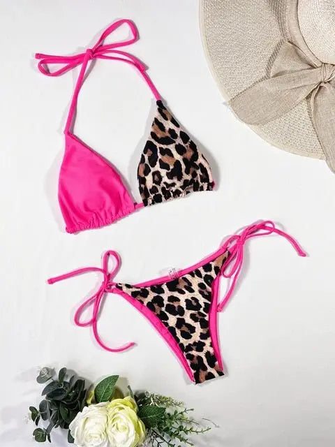 Ellolace Leopard 2 Piece Bikini Set - Wamarzon