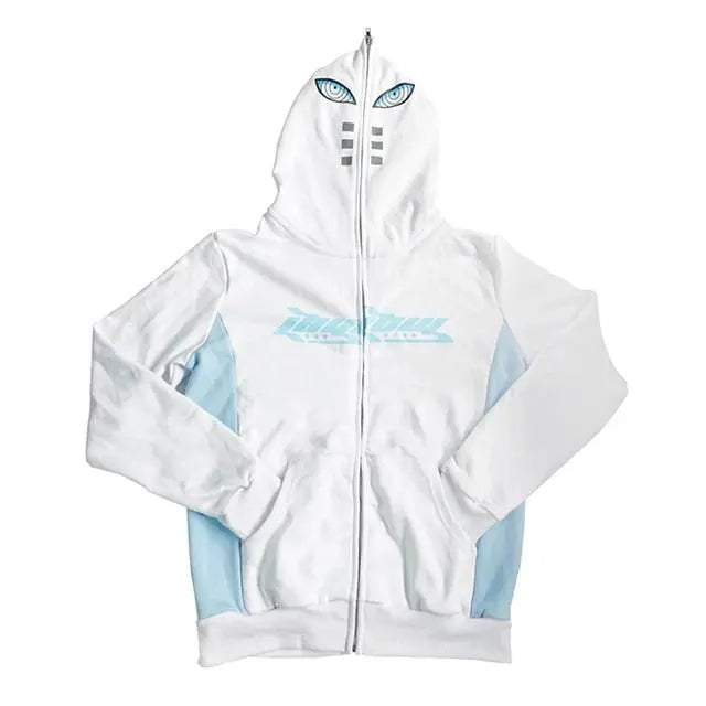 Full Zip Star Print Hoodie - Wamarzon