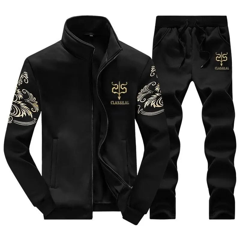 Men's Zipper Sweat Suit Set - Wamarzon