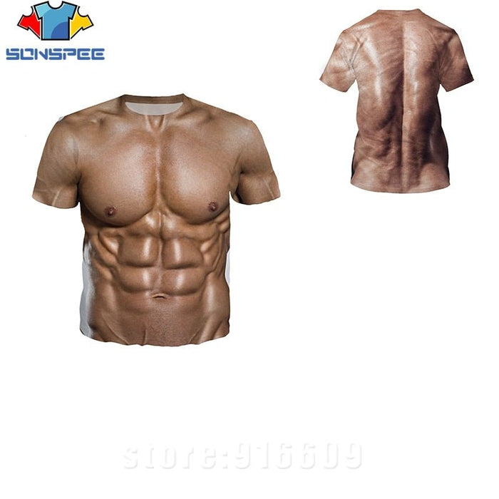 3d Printed Fake Muscle T Shirts — Wamarzon 4110