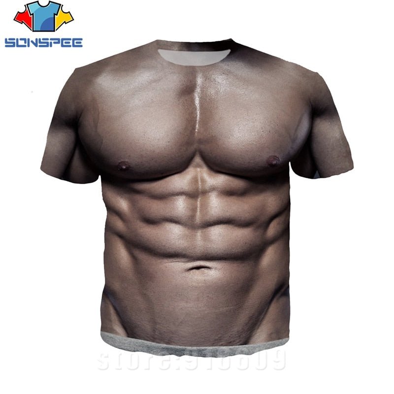 3D Printed Fake Muscle T-shirts - Wamarzon