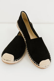 Casual Black Espadrille Shoes - Wamarzon