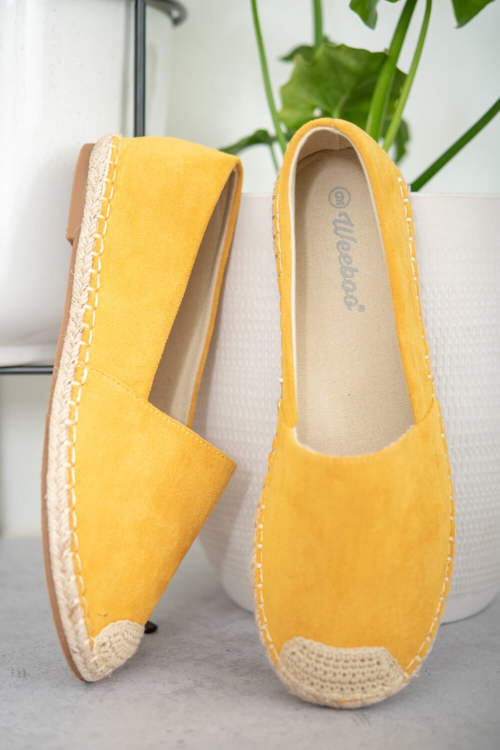 Casual Yellow Espadrille Shoes - Wamarzon