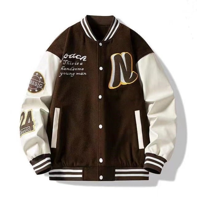 Embroidered Baseball Uniform Jacket - Wamarzon