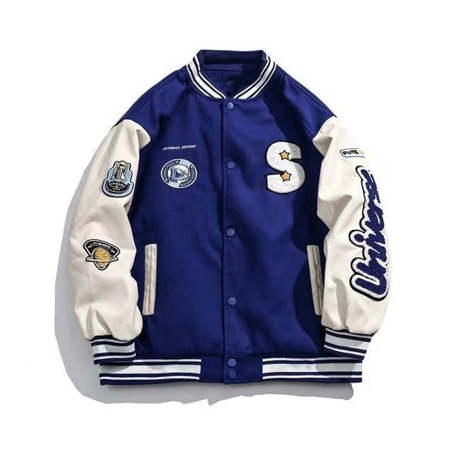 Embroidered Baseball Uniform Jacket - Wamarzon