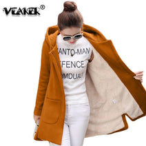 Fleece Long Hooded Coats - Wamarzon