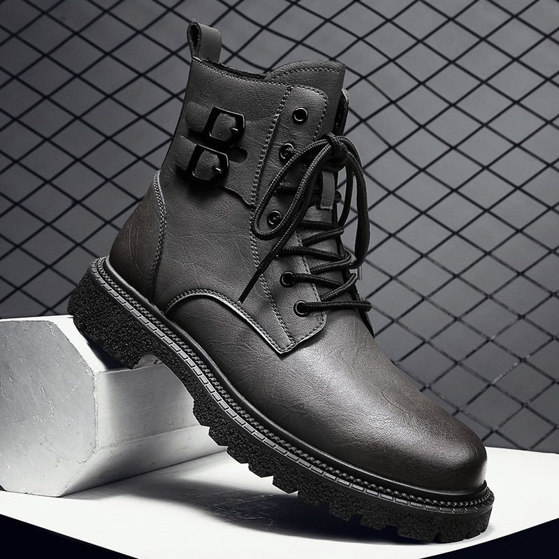 High-Quality Men's Ankle Leather Boots - Wamarzon