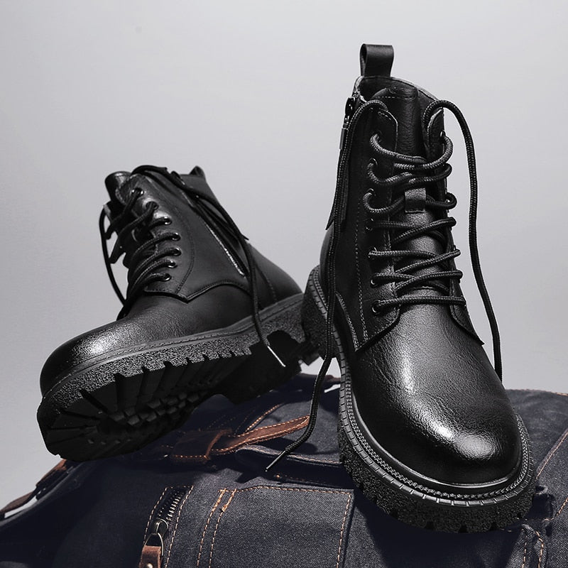 High-Quality Men's Ankle Leather Boots - Wamarzon