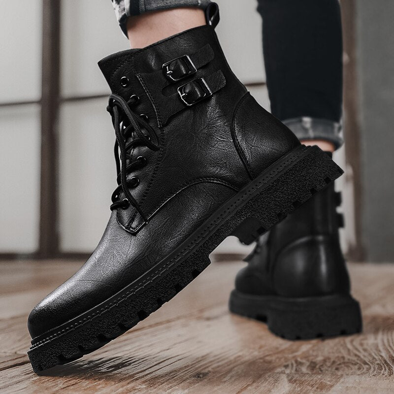 High-Quality Men's Ankle Leather Boots - Wamarzon