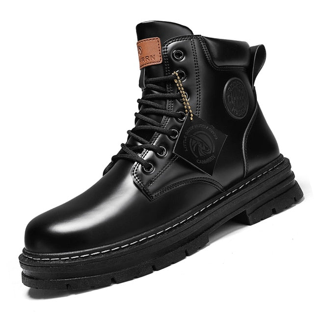 High Top Boots Men's Leather Shoes - Wamarzon