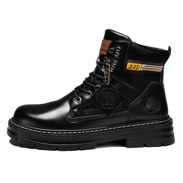 High Top Boots Men's Leather Shoes - Wamarzon