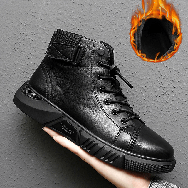 Leather Platform Boots - Wamarzon