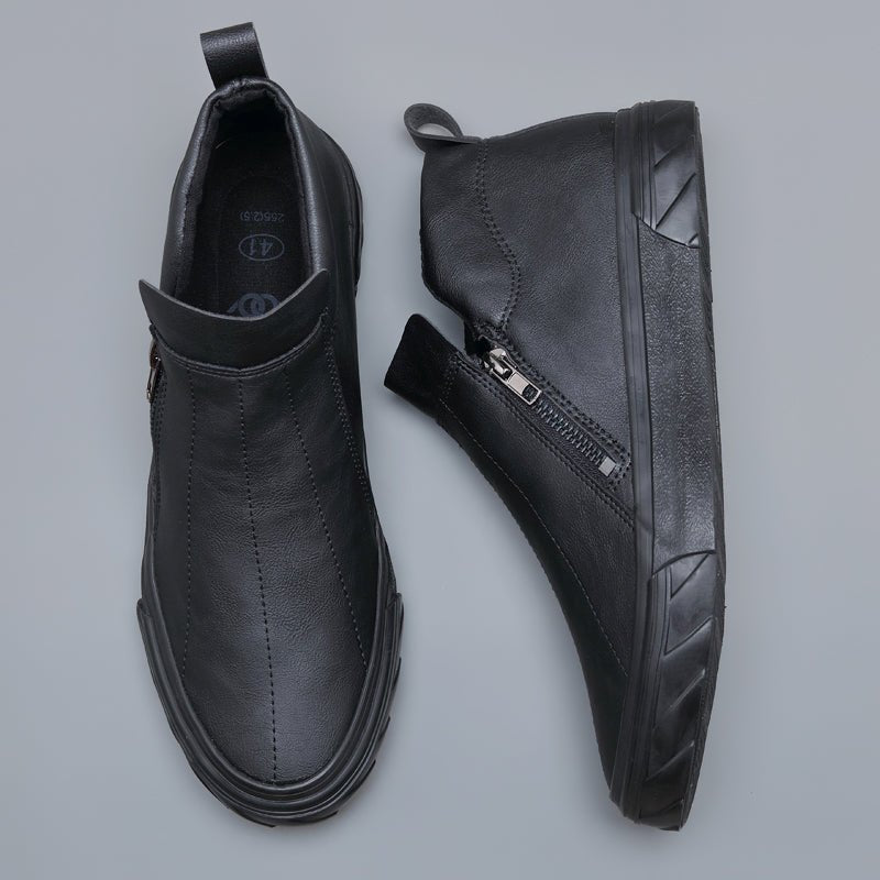 Men Vulcanized Leather Loafer Shoes - Wamarzon