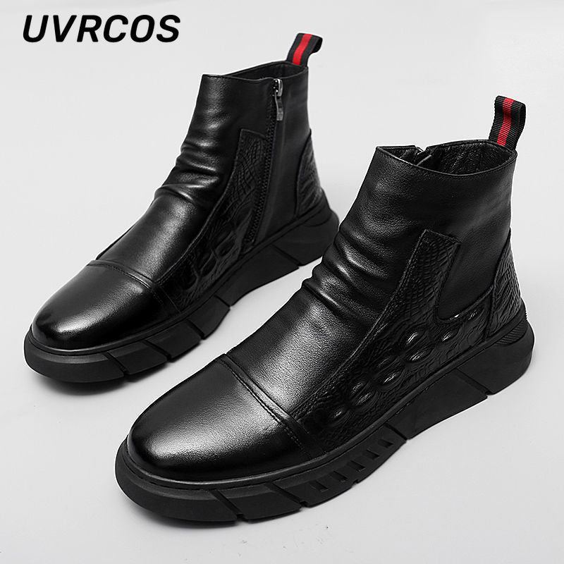 Men Work Boots Casual Thick-soled Men Shoes Retro Wild Fashion Non-slip 2022 The New Men Shoes Low-top Flat Heel Autumn - Wamarzon