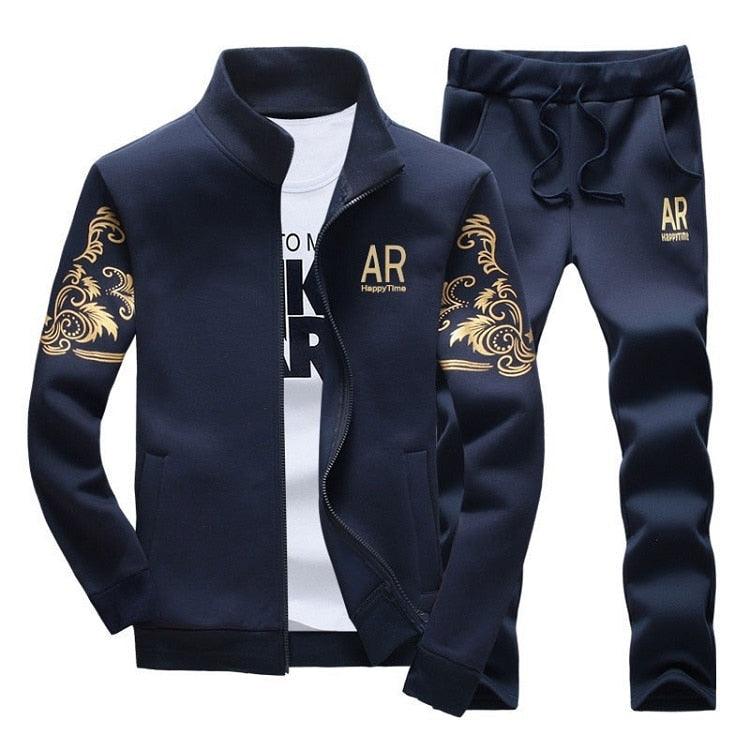 Men's Zipper Sweat Suit Set - Wamarzon