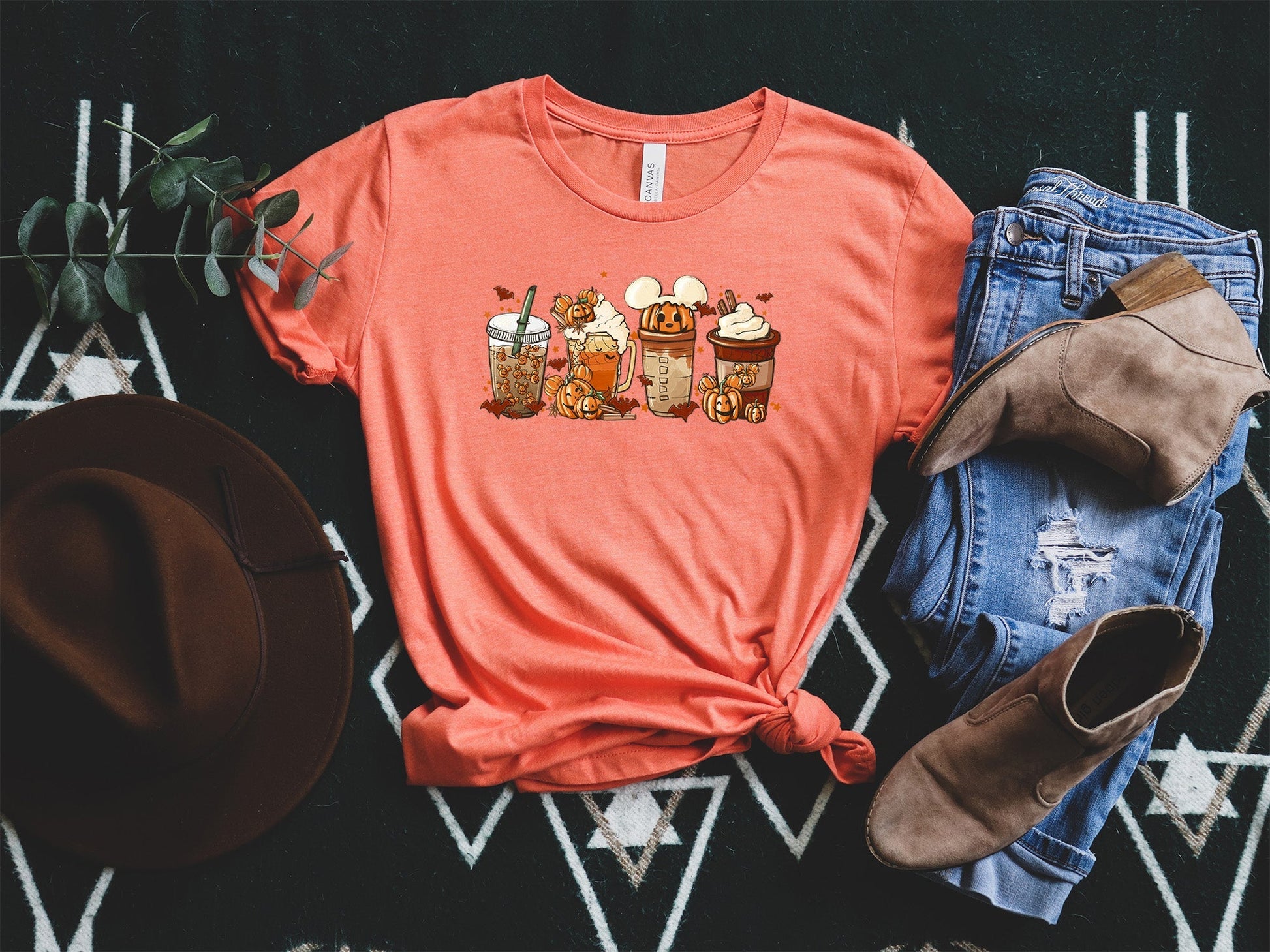 Mickey Pumpkin Shirt, Fall Latte Mouse Shirt - Wamarzon