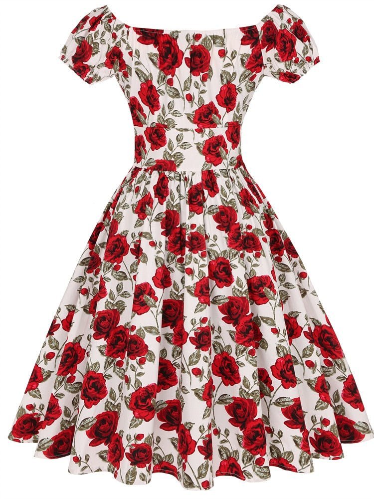 Rockabilly Women Swing Dress, Party Dresses- 50s 60s - Wamarzon