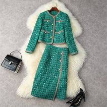 Runway Winter Tweed Dress Set - Wamarzon