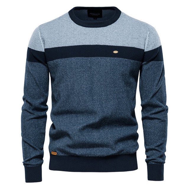 Spliced Cotton Men's Sweater - Wamarzon