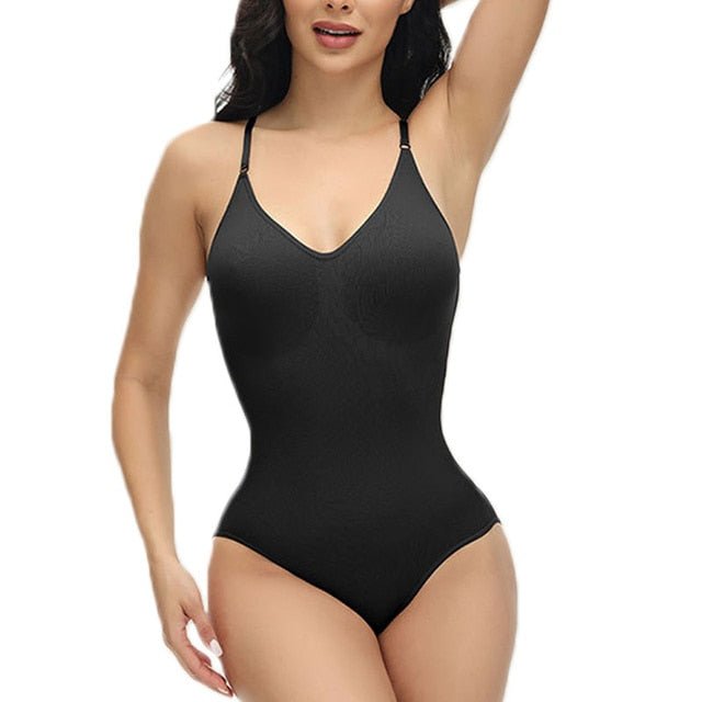 V Neck Spaghetti Strap Compression Body Suits - Wamarzon