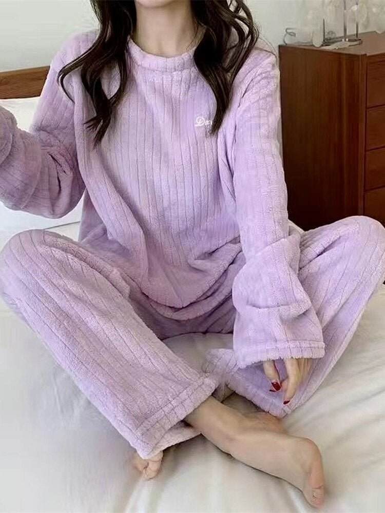 Winter Soft Velvet Pajamas Set - Wamarzon