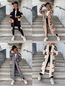 Women Stripe Sweater Casual Wear - Wamarzon