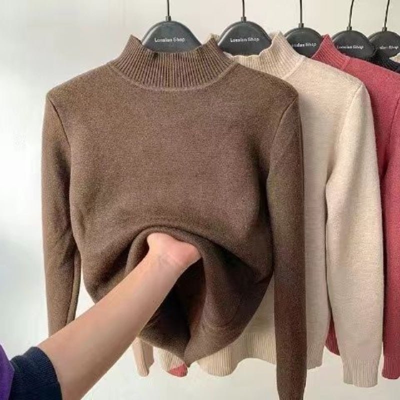 Women Turtleneck Autumn Winter Sweater - Wamarzon