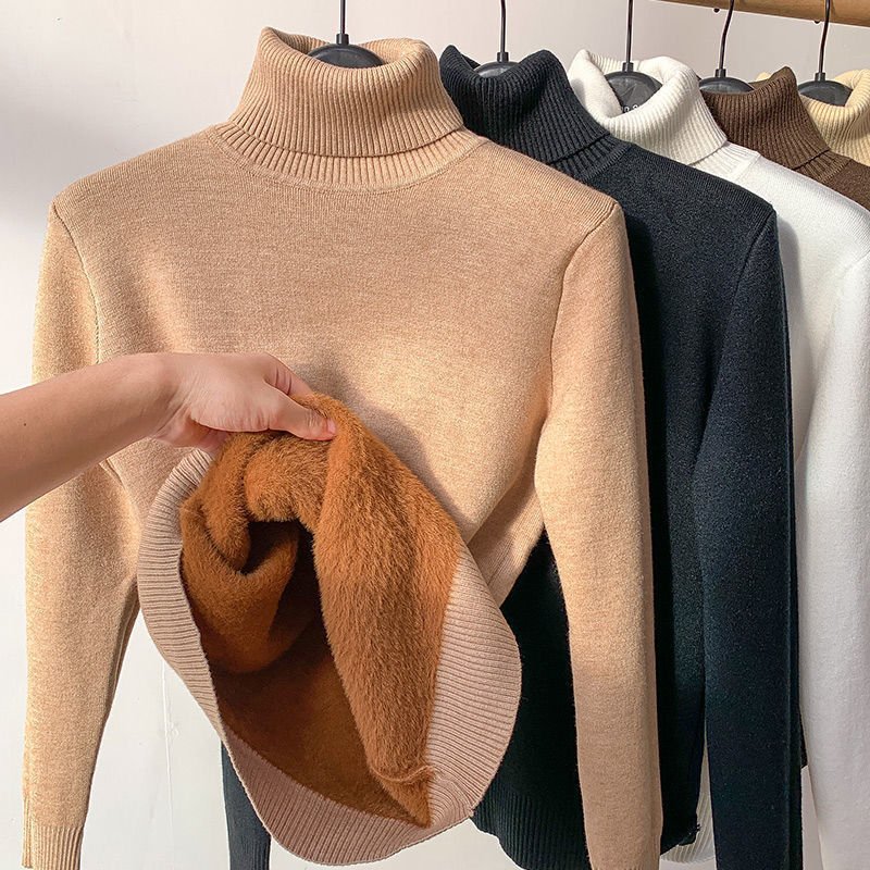 Women Turtleneck Autumn Winter Sweater - Wamarzon