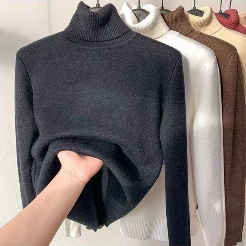 Women Turtleneck Autumn Winter Sweater - Wamarzon